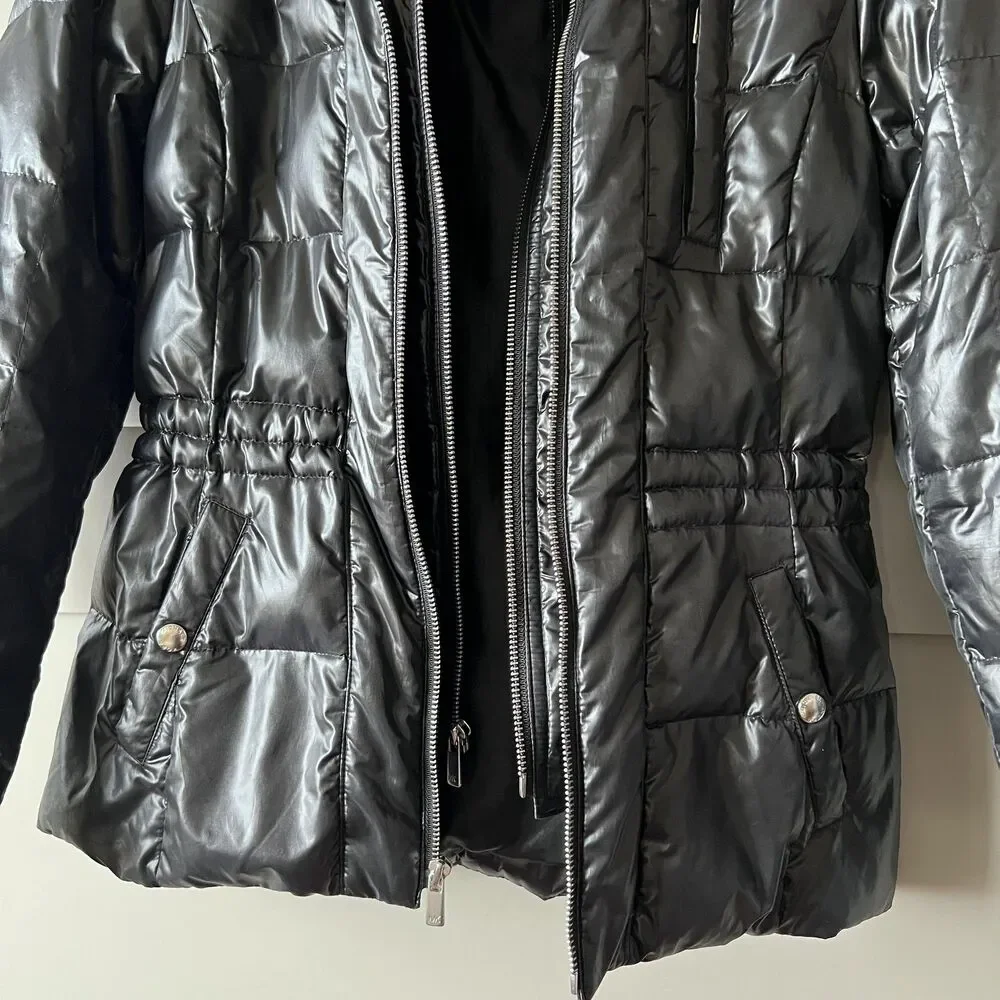 Michael‎ Michael Kors Jacket Womens Petite Petite Black Puffer Quilted Down Coat